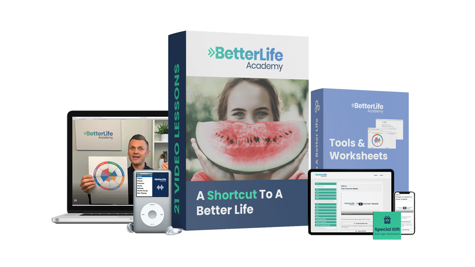 Better Life Academy: A shortcut to a better life standard course package with 21 lessons. Created by mentor Igor Lavrinovich 